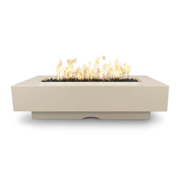 The Outdoor Plus 60 Rectangular Del Mar Fire Pit, GFRC Concrete, Vanilla, Plug, Play Electronic Ignition, Liquid Propane - OPT-DEL6028EKIT-VAN-LP
