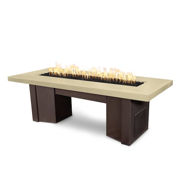 The Outdoor Plus 60 Alameda Fire Table Smooth Concrete, Match Lit w/Flame Sense Sys., Vanilla Top, Liq. Propane - OPT-ALMGFRC60FSML-VAN-JAV-LP