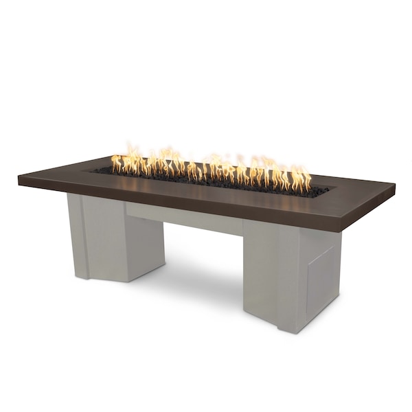 The Outdoor Plus 78 Alameda Fire Table Smooth Concrete, 110V Play Electr. Ignition, Chocolate Conc. TopLiq. Propane - OPT-ALMGFRC78EKIT-CHC-PEW-LP