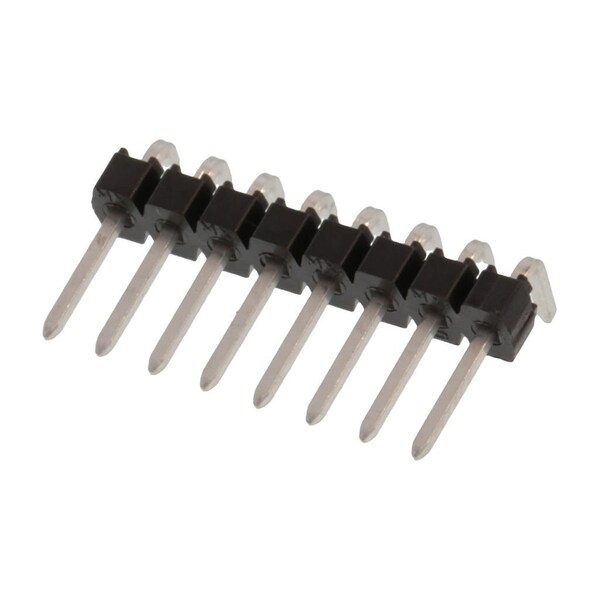 Molex Board Connector, 8 Contact(S), 1 Row(S), Male, Right Angle, 0.1 Inch Pitch, Solder Terminal, Black - 901210128