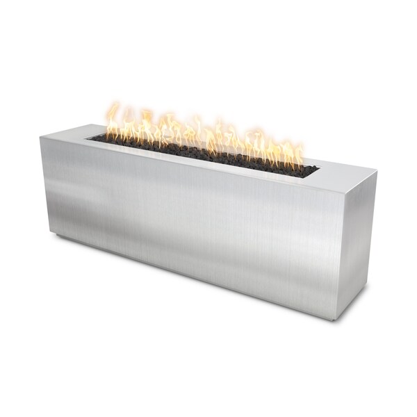 The Outdoor Plus 72 Rectangular Carmen Fire Pit - Corten Steel - Match Lit with Flame Sense - Natural Gas - OPT-CRMCS7224FSML-NG