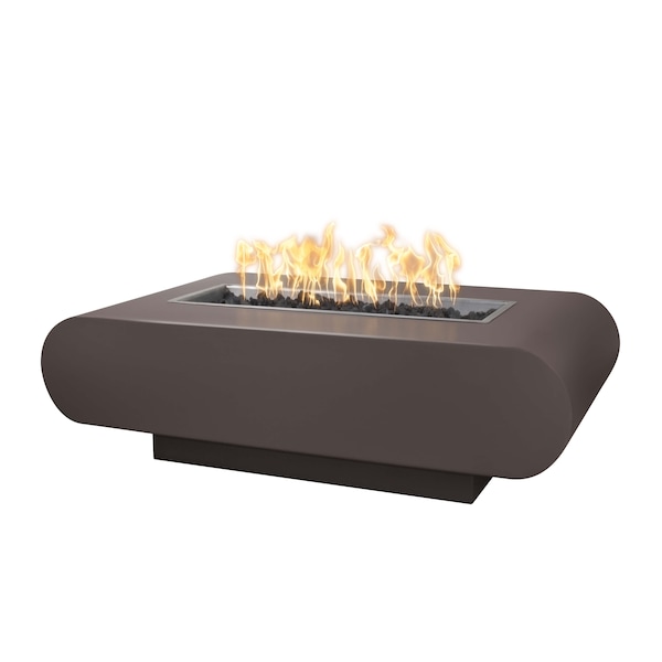 The Outdoor Plus 60 Rectangular La Jolla Fire Pit - Powder Coated Metal - Java - Match Lit - Liquid Propane - OPT-LAJPC60-JAV-LP