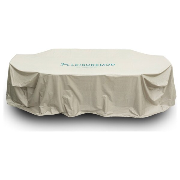 Leisuremod Chelsea Rectangular Outdoor Rain Cover for 87in Patio Dining Table and Chairs Set, Brown - CC87RC