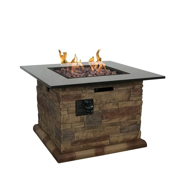 Seasonal Trends Morgan Hill Fire Table, 3412 in W, Square Table - 52075
