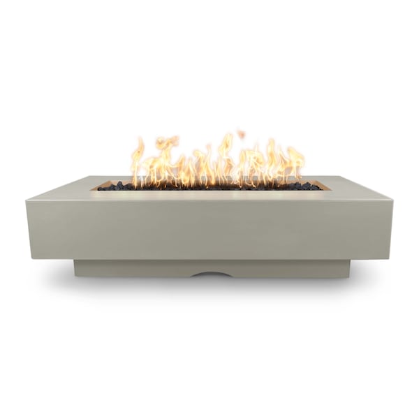 The Outdoor Plus 84 Rectangular Del Mar Fire Pit, GFRC Concrete, Ash, Spark Ignition with Flame Sense, Liquid Propane - OPT-DEL8428FSEN-ASH-LP