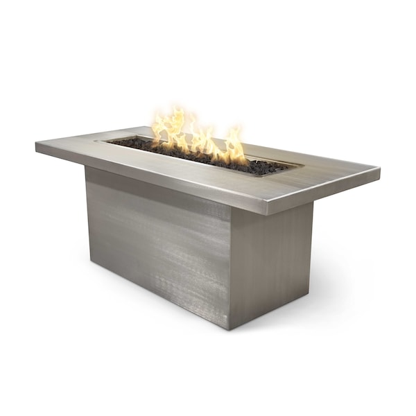The Outdoor Plus 60 Square Bella Fire Table - Stainless Steel - Match Lit - Liquid Propane - OPT-BELSS60-LP