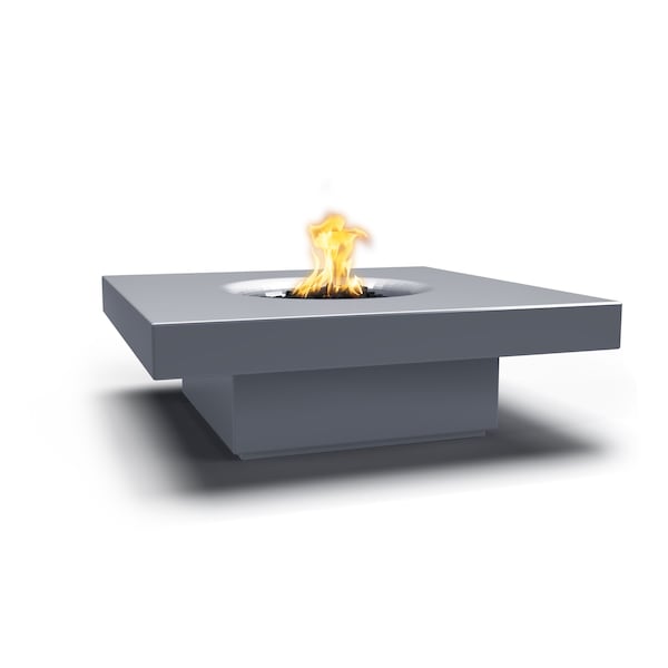 The Outdoor Plus 48 Square Balboa Fire Table, GFRC Concrete, Gray, Low Voltage Electronic Ignition, Liquid Propane - OPT-BAL48E12V-GRY-LP
