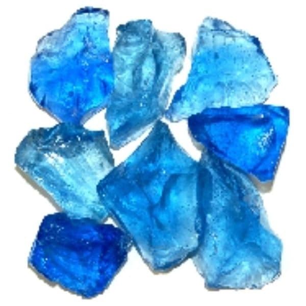 Calle Recycled Chunky Glass Crystal Blue - Medium - 0.5-1 in. - 10 lbs - CA2758218
