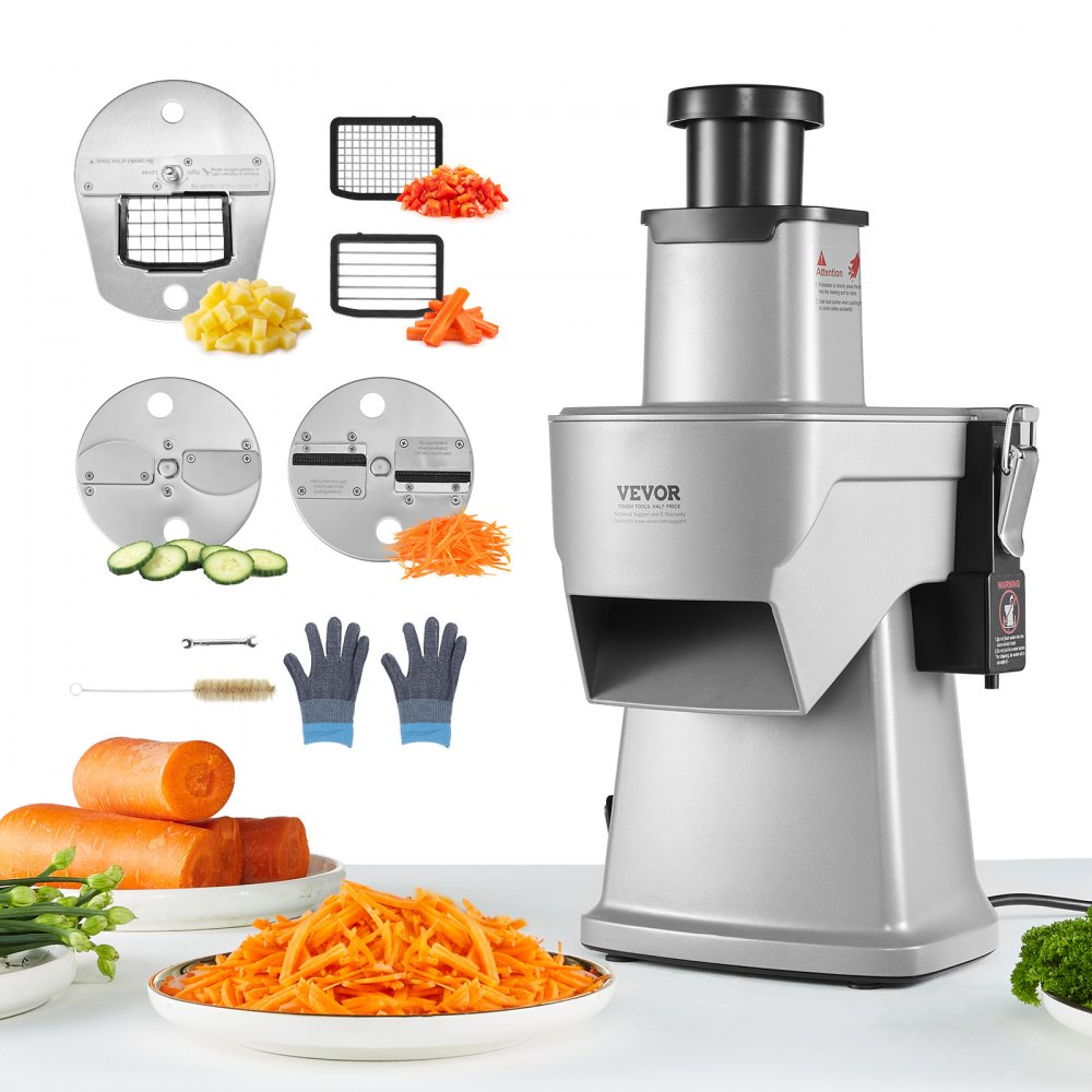 VEVOR Electric Vegetable Slicer, 4 in 1 Multifunctional Food Cutter, 200W Vegetable Chopper for Slicing Shredding Dicing and Slitting, with Cut-Resistant Gloves, for Commercial and Home Use - DDSCQPJYZLQ0D1MKPV1