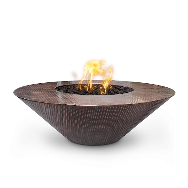 The Outdoor Plus 48 Round Cazo Fire Pit - Copper - Spark Ignition with Flame Sense - Natural Gas - OPT-RS48FSEN-NG