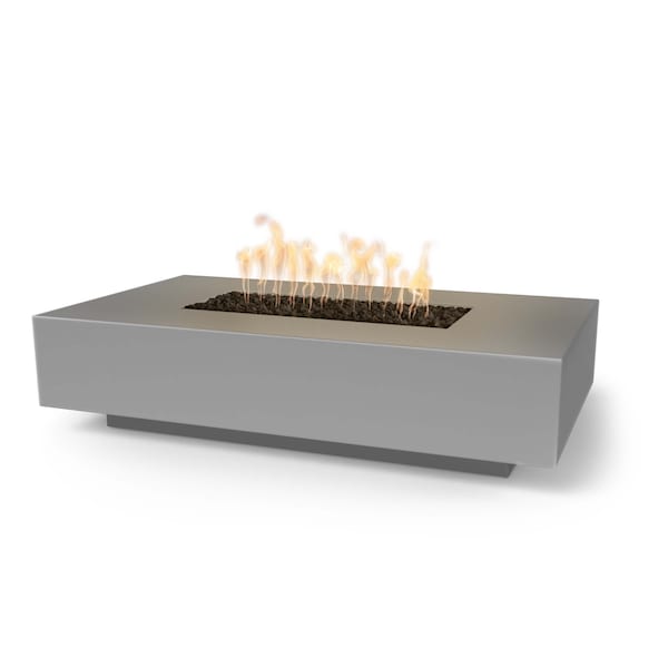 The Outdoor Plus 90 Rectangular Cabo Fire Pit, GFRC Concrete, Natural Gray, Liquid Propane - OPT-CBLN90E12V-NGY-LP