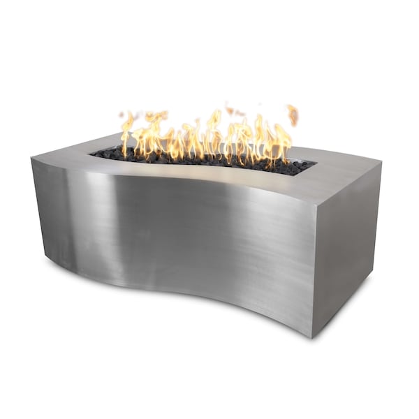 The Outdoor Plus 60 Rectangular Billow Fire Pit - Stainless Steel - Low Voltage Electronic Ignition - Liquid Propane - OPT-BLWSS60E12V-LP