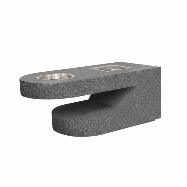 The Outdoor Plus 60 Rectangular Dana Fire Table, Powder Coated Metal, Silver Vein, Natural Gas - OPT-DANPC60E12V-SLV-NG