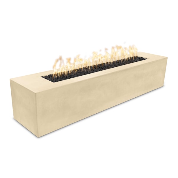 The Outdoor Plus 72 Rectangular Carmen Fire Pit, GFRC Concrete, Vanilla, Plug & Play Electronic Ignition, Natural Gas - OPT-CRM7224EKIT-VAN-NG