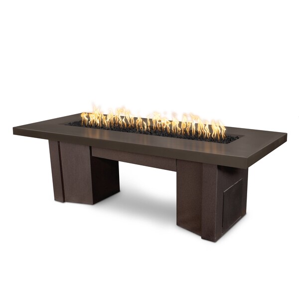 The Outdoor Plus 60 Alameda Fire Table Smooth Concrete, Match Lit w/Flame Sense Sys., Chocolate Conc. TopLiq. Propane - OPT-ALMGFRC60FSML-CHC-JAV-LP