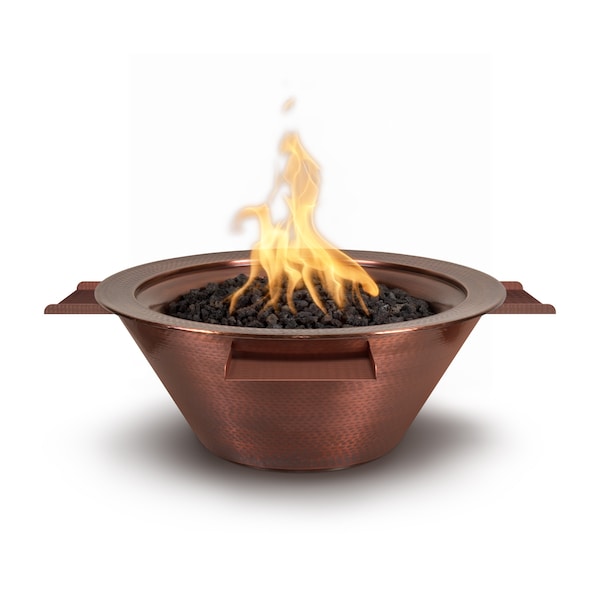 The Outdoor Plus 30 Round Cazo Fire & Water Bowl - Copper - Match Lit - Liquid Propane - OPT-4W30-LP