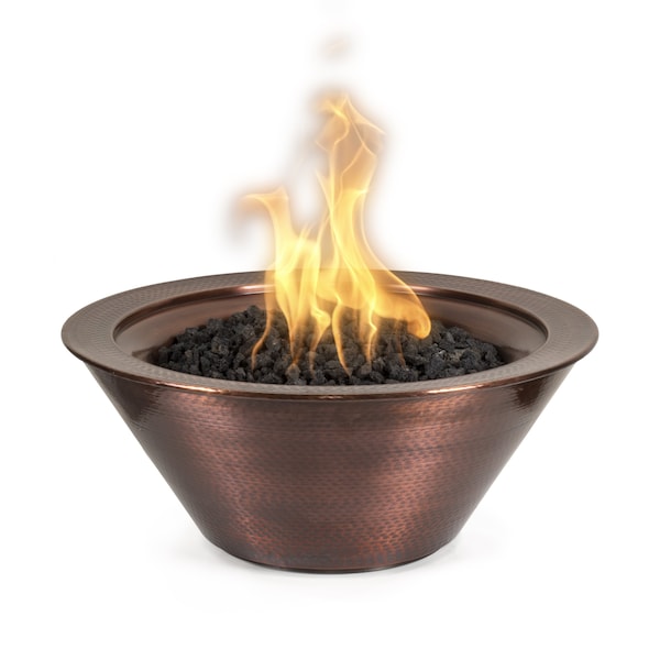 The Outdoor Plus 24 Round Cazo Fire Bowl - Copper - Match Lit - Liquid Propane - OPT-101-24NWF-LP