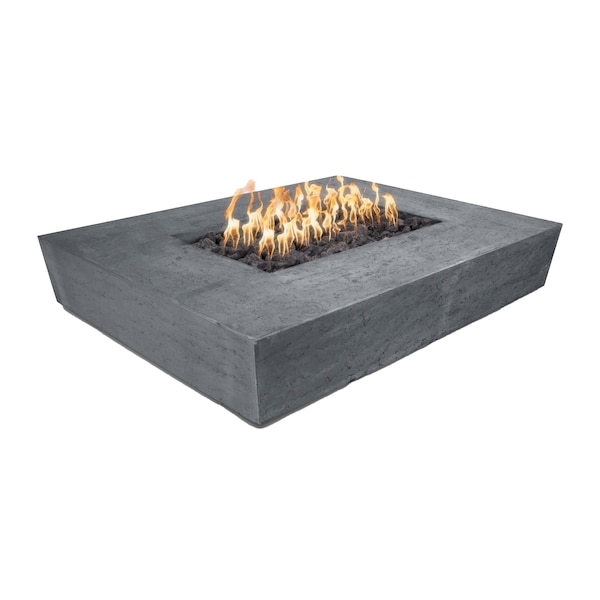 The Outdoor Plus 58 Rectangular Heiko Fire Pit, GFRC Concrete, Metallic Copper, Liquid Propane - OPT-5844HKE12V-MCP-LP