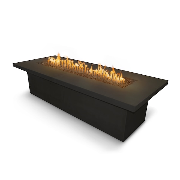 The Outdoor Plus 72 Rectangular Newport Fire Table - GFRC Concrete - Black - Match Lit - Liquid Propane - OPT-NPTT72-BLK-LP