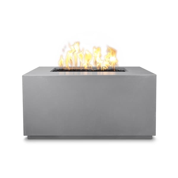 The Outdoor Plus 48 Rectangular Pismo Fire Pit, GFRC Concrete, Natural Gray, Spark Ignition w/Flame Sense, Liq. Propane - OPT-2448FSEN-NGY-LP