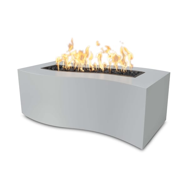 The Outdoor Plus 60 Rectangular Billow Fire Pit, Powder Coated Metal, Spark Ignition w/Flame Sense, Liquid Propane - OPT-BLWPC60FSEN-PEW-LP