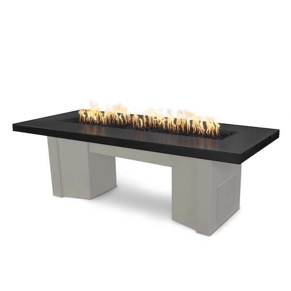 The Outdoor Plus 60 Alameda Fire Table Smooth Concrete, Match Lit w/Flame Sense System, Black Conc. Top, Liq. Propane - OPT-ALMGFRC60FSML-BLK-PEW-LP