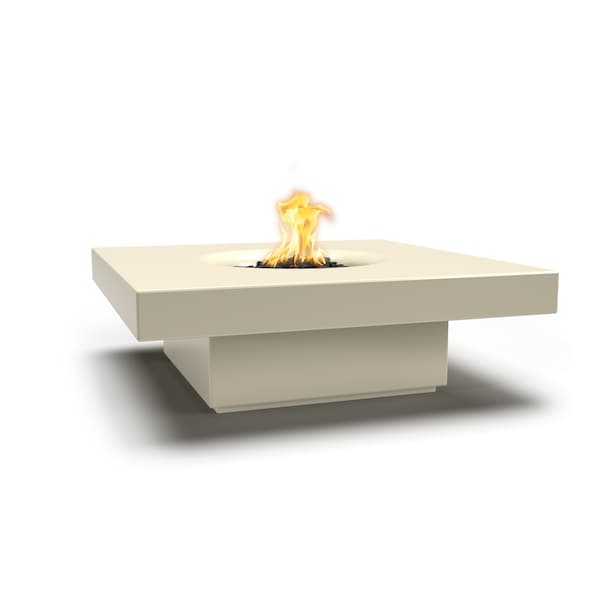 The Outdoor Plus 48 Square Balboa Fire Table - GFRC Concrete - Vanilla - Match Lit with Flame Sense - Natural Gas - OPT-BAL48FSML-VAN-NG