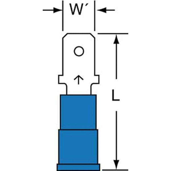 Desconexión macho 3M, Azul, Calibre 16-14AWG, Paquete de 1000 unidades - MNG14-187DMK