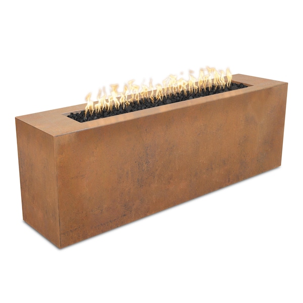 The Outdoor Plus 72 Rectangular Carmen Fire Pit - Corten Steel - Match Lit - Natural Gas - OPT-CRMCS7216-NG