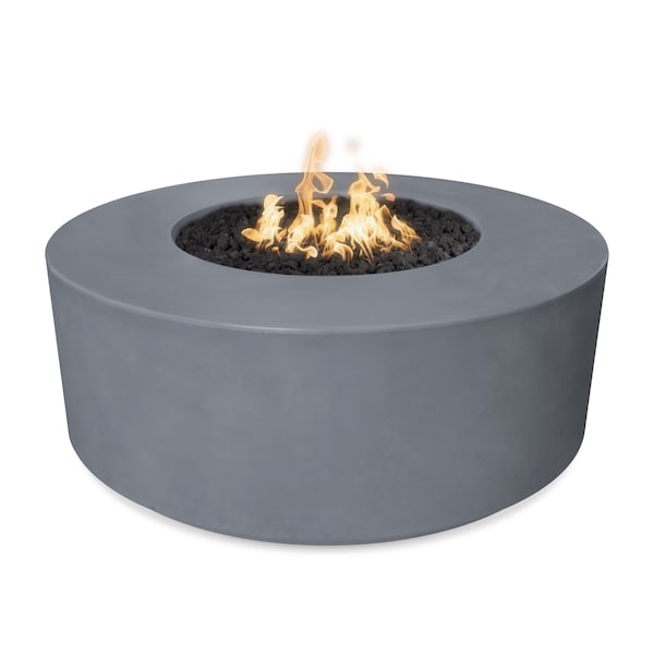 The Outdoor Plus 54 Round Florence Fire Pit - GFRC Concrete - Gray - Match Lit - Liquid Propane - OPT-FL54-GRY-LP
