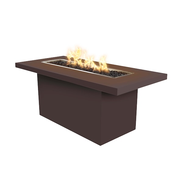 The Outdoor Plus 72 Rectangular Bella Fire Table, Powder Coated Metal, Java, Natural Gas - OPT-BELLPC7236E12V-JAV-NG
