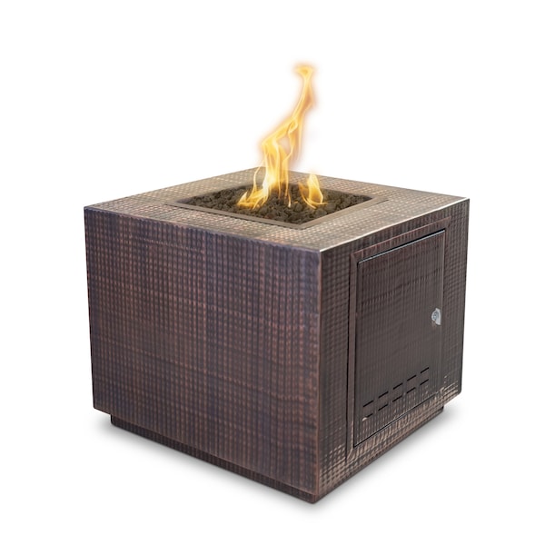 The Outdoor Plus 48 Square Forma Fire Pit - Copper - Spark Ignition with Flame Sense - Natural Gas - OPT-4848SQCPRFSEN-NG