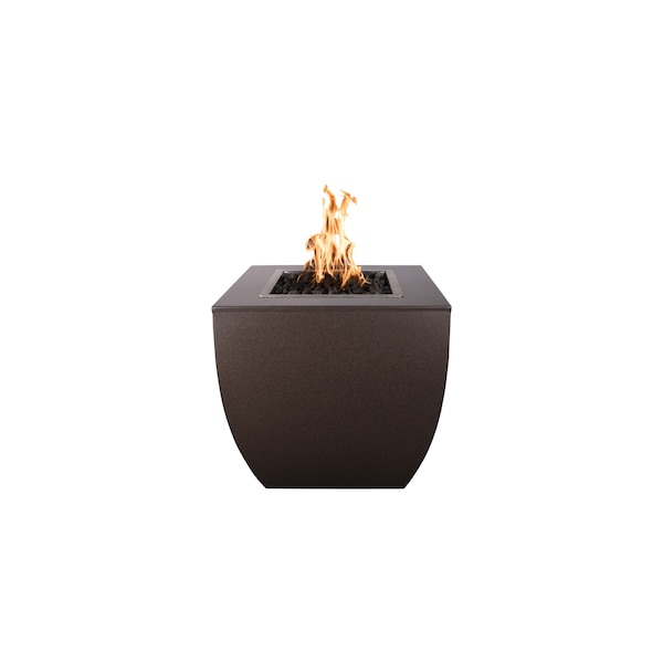 The Outdoor Plus 30 Square Avalon Fire Pit - Powder Coated Metal - Java - Match Lit with Flame Sense - Natural Gas - OPT-AVTFPPC3030FSML-JAV-NG