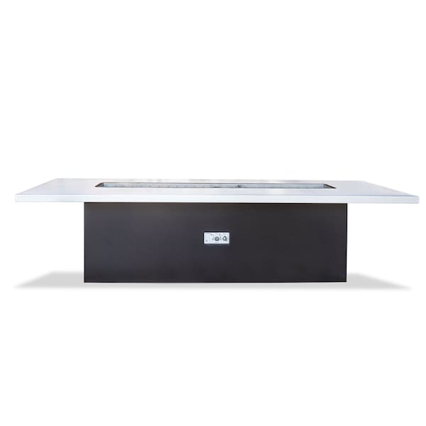 The Outdoor Plus 120 Rectangular Newport Fire Table, Powder Coated Metal, Java, Play Electronic Ignition, Natural Gas - OPT-NPTTPC120EKIT-JAV-NG