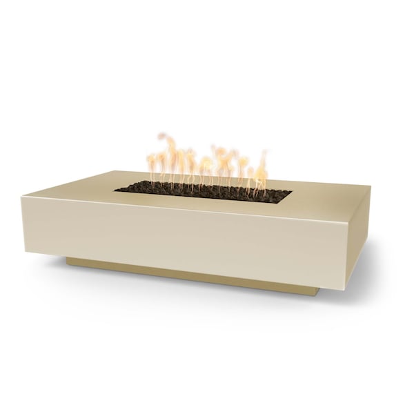 The Outdoor Plus 56 Rectangular Cabo Fire Pit, GFRC Concrete, Vanilla, Match Lit with Flame Sense, Liquid Propane - OPT-CBLN56FSML-VAN-LP