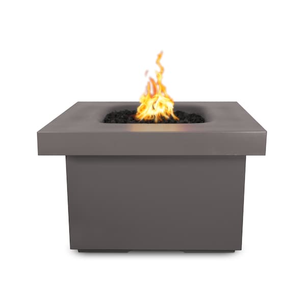 The Outdoor Plus 36 Square Ramona Fire Table - GFRC Concrete - Chestnut - Match Lit with Flame Sense - Natural Gas - OPT-RMNSQ36FSML-CST-NG