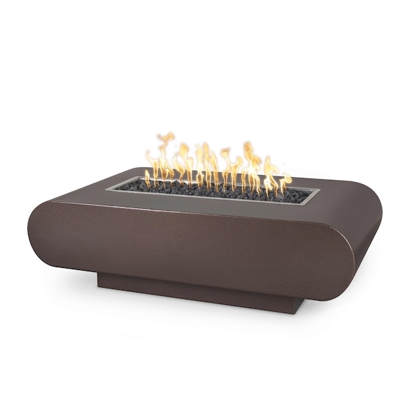 The Outdoor Plus 72 Rectangular La Jolla Fire Pit - Powder Coated Metal - Copper Vein - Match Lit - Liquid Propane - OPT-LAJPC72-CPV-LP