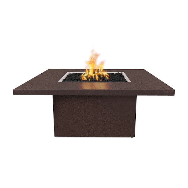 The Outdoor Plus 60 Square Bella Fire Table, Powder Coated Metal, Copper Vein, Play Electronic Ignition, Liquid Propane - OPT-BELPC60EKIT-CPV-LP