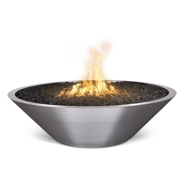 The Outdoor Plus 48 Round Cazo Fire Pit - Stainless Steel - Spark Ignition with Flame Sense - Liquid Propane - OPT-SS48FPFSEN-LP