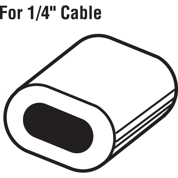 Férulas de Cable Prime-Line, 1/4 de pulgada, Aluminio Extruido Paquete de 20 - GD 12180