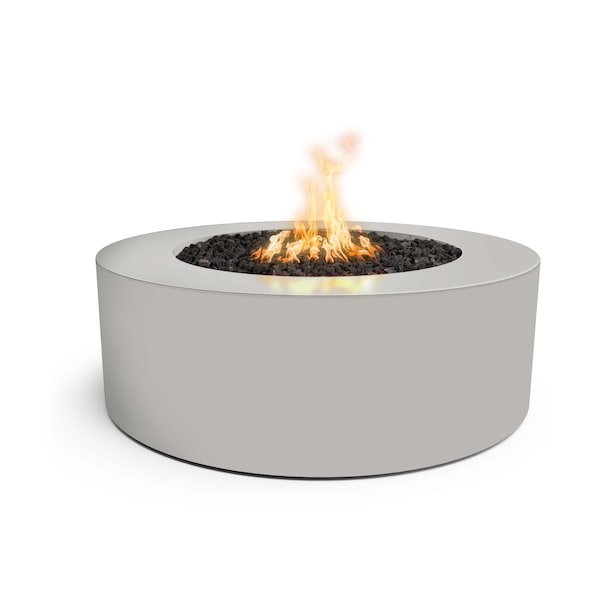 The Outdoor Plus 60 Round Unity Fire Pit - Powder Coated Metal - Pewter - Match Lit with Flame Sense - Natural Gas - OPT-UNYPC6018FSML-PEW-NG