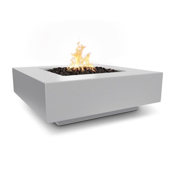 The Outdoor Plus 48 Square Cabo Fire Pit, GFRC Concrete, Natural Gray, Spark Ignition with Flame Sense, Liquid Propane - OPT-CBSQ48FSEN-NGY-LP