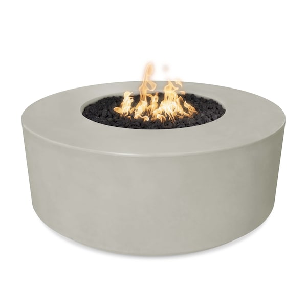 The Outdoor Plus 54 Round Florence Fire Pit - GFRC Concrete - Ash - Match Lit - Liquid Propane - OPT-FL54-ASH-LP