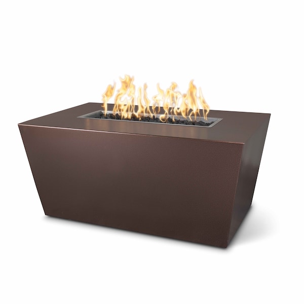 The Outdoor Plus 84 Rectangular Mesa Fire Pit, Powder Coated Metal, Spark Ignition w/Flame Sense, Liq. Propane - OPT-PCTT8424FSEN-CPV-LP