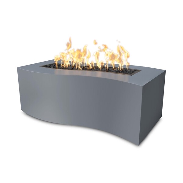 The Outdoor Plus 60 Rectangular Billow Fire Pit, Powder Coated Metal, Gray, Liquid Propane - OPT-BLWPC60E12V-GRY-LP