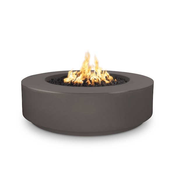 The Outdoor Plus 42 Round Florence Fire Pit - GFRC Concrete - Chestnut - Match Lit - Liquid Propane - OPT-FL42-CST-LP