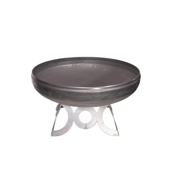 Marquee Protection OF48LTY-CR 48 in. Liberty Fire Pit with Circular Base, Natural Steel - MA3107574