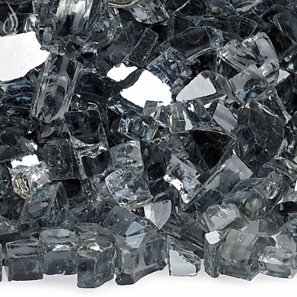 American Fire Glass 1/4 in Gray Reflective Fire Glass, 10 Lb Bag - AFF-GRYRF-10