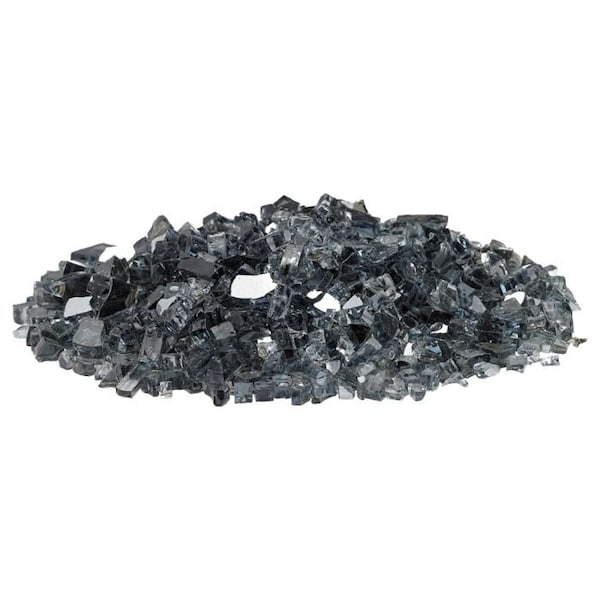 American Fire Glass 1/4 in Gray Reflective Fire Glass, 10 Lb Bag - AFF-GRYRF-10