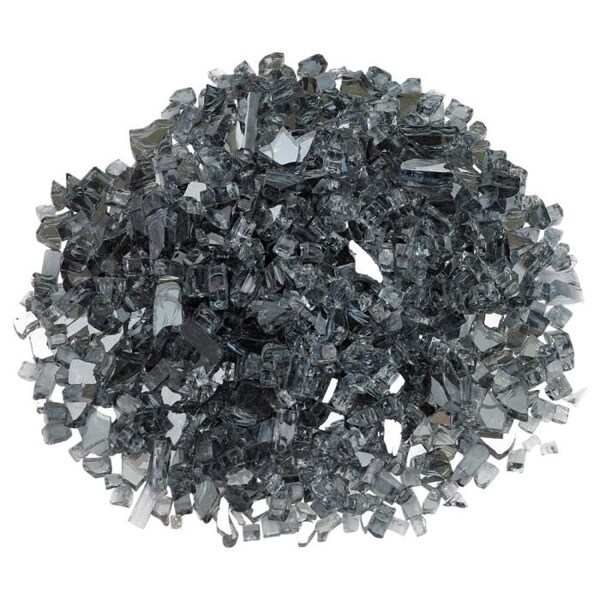 American Fire Glass 1/4 in Gray Reflective Fire Glass, 10 Lb Bag - AFF-GRYRF-10